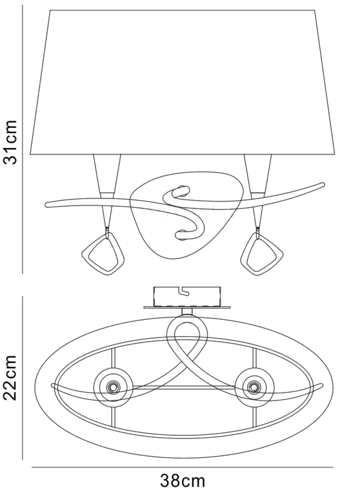 Mara Polished Chrome-Black Wall Lights Mantra Armed Wall Lights